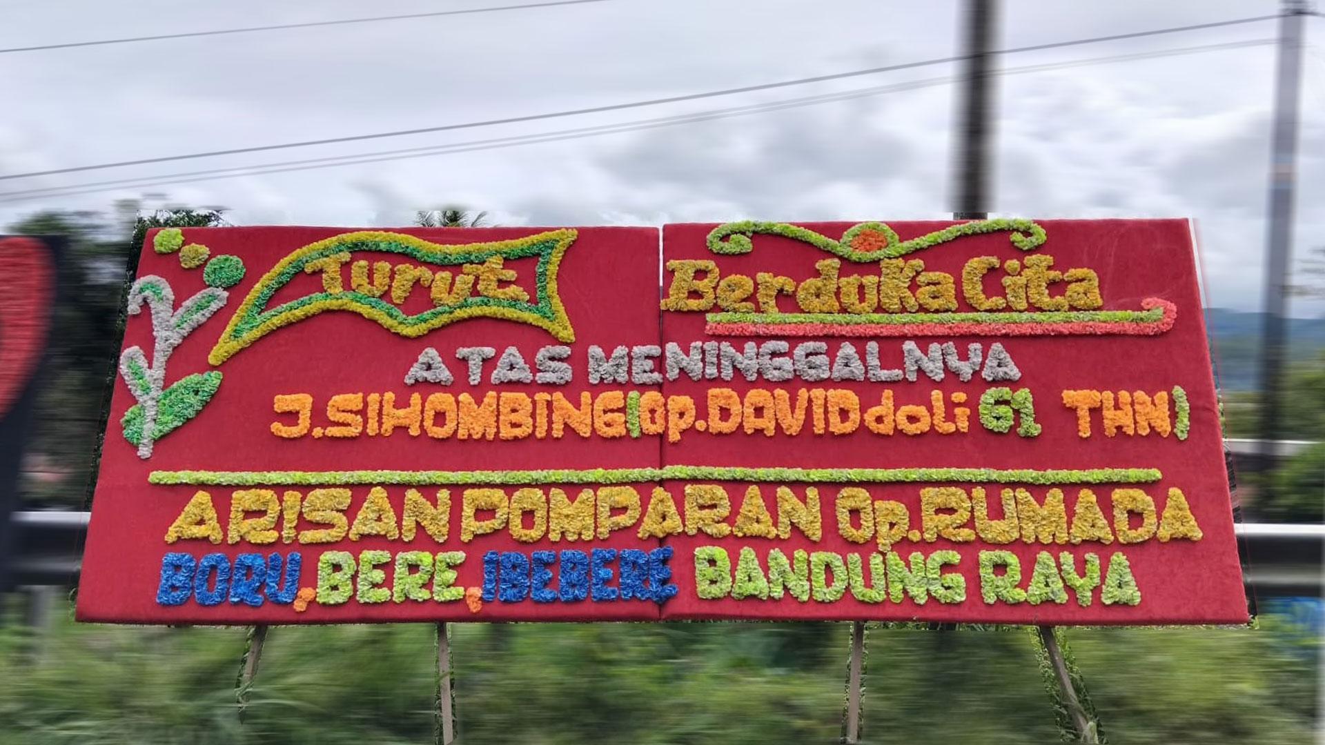 Papan Bunga Duka Cita Merah