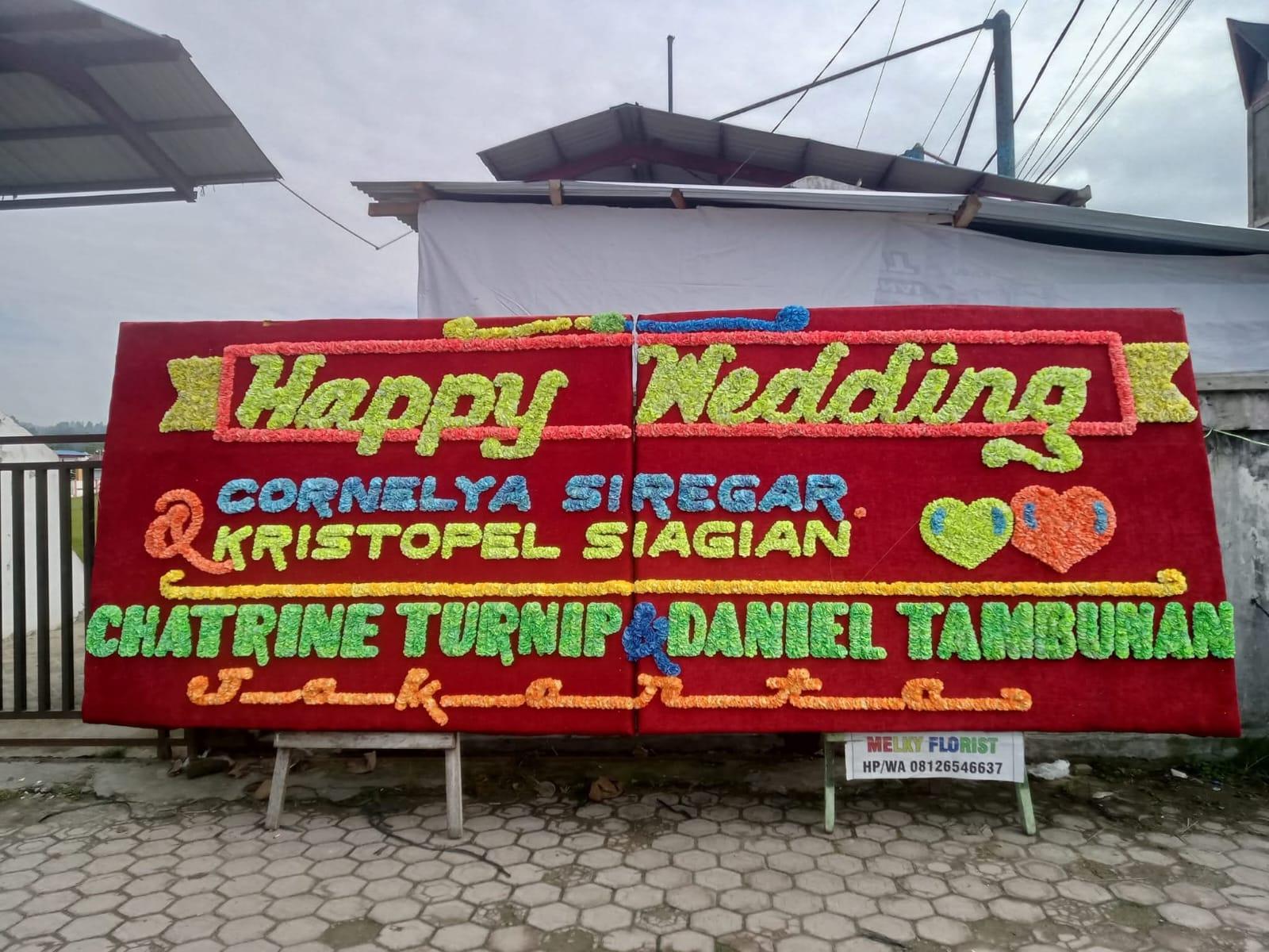 Papan Bunga Ucapan Selamat & Wedding Merah